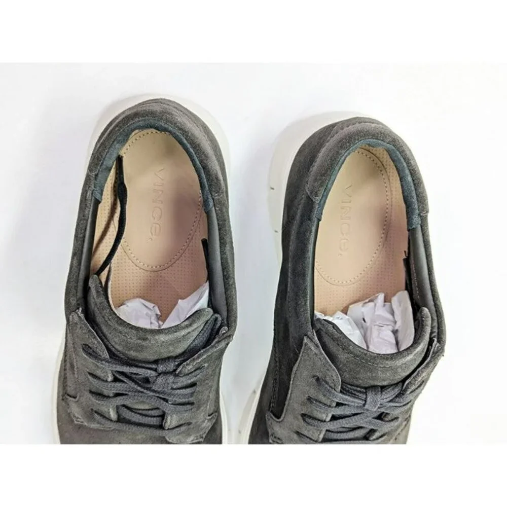 Vince Men's Stephen Low-Top Sneakers Graphite Suede Size 9 (MSRP $225)